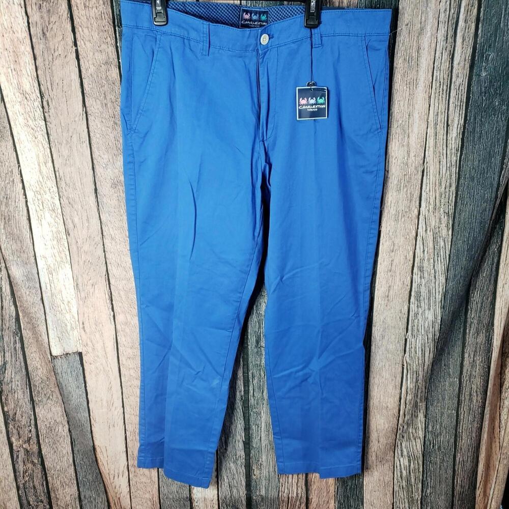 Charleston Threads Men's Relaxed Chino Pants Straight Leg Light Blue Size 38/30